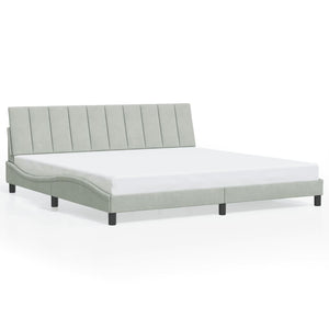 vidaXL LED Bed Frame without Mattress "Hanko" Light Gray 200x200 cm Velvet