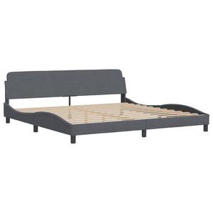 vidaXL LED Bed Frame without Mattress "Hanko" Dark Grey 200x200 cm Velvet