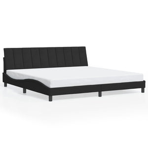 vidaXL LED Bed Frame without Mattress "Hanko" Black 200x200 cm Velvet