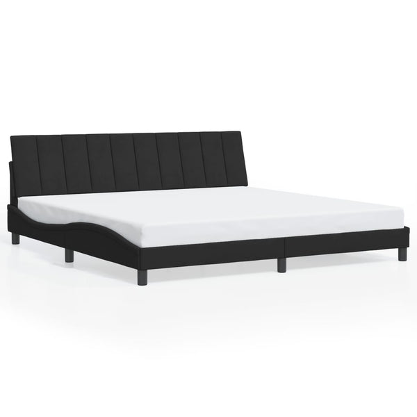 vidaXL LED Bed Frame without Mattress "Hanko" Black 200x200 cm Velvet