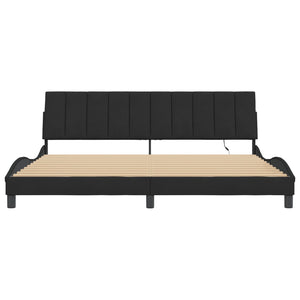 vidaXL LED Bed Frame without Mattress "Hanko" Black 200x200 cm Velvet
