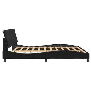vidaXL LED Bed Frame without Mattress "Hanko" Black 200x200 cm Velvet