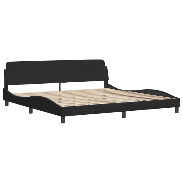 vidaXL LED Bed Frame without Mattress "Hanko" Black 200x200 cm Velvet