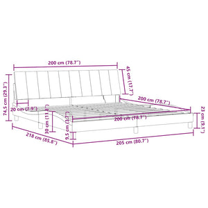 vidaXL LED Bed Frame without Mattress "Hanko" Dark Green 200x200 cm Velvet