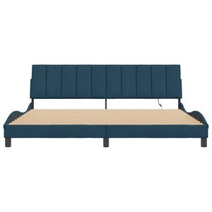 vidaXL LED Bed Frame without Mattress "Hanko" Blue 200x200 cm Velvet