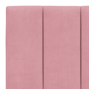 vidaXL LED Bed Frame without Mattress "Hanko" Pink 200x200 cm Velvet