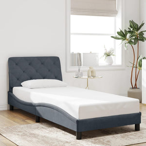 vidaXL LED Bed Frame without Mattress Dark Grey 80x200 cm Velvet
