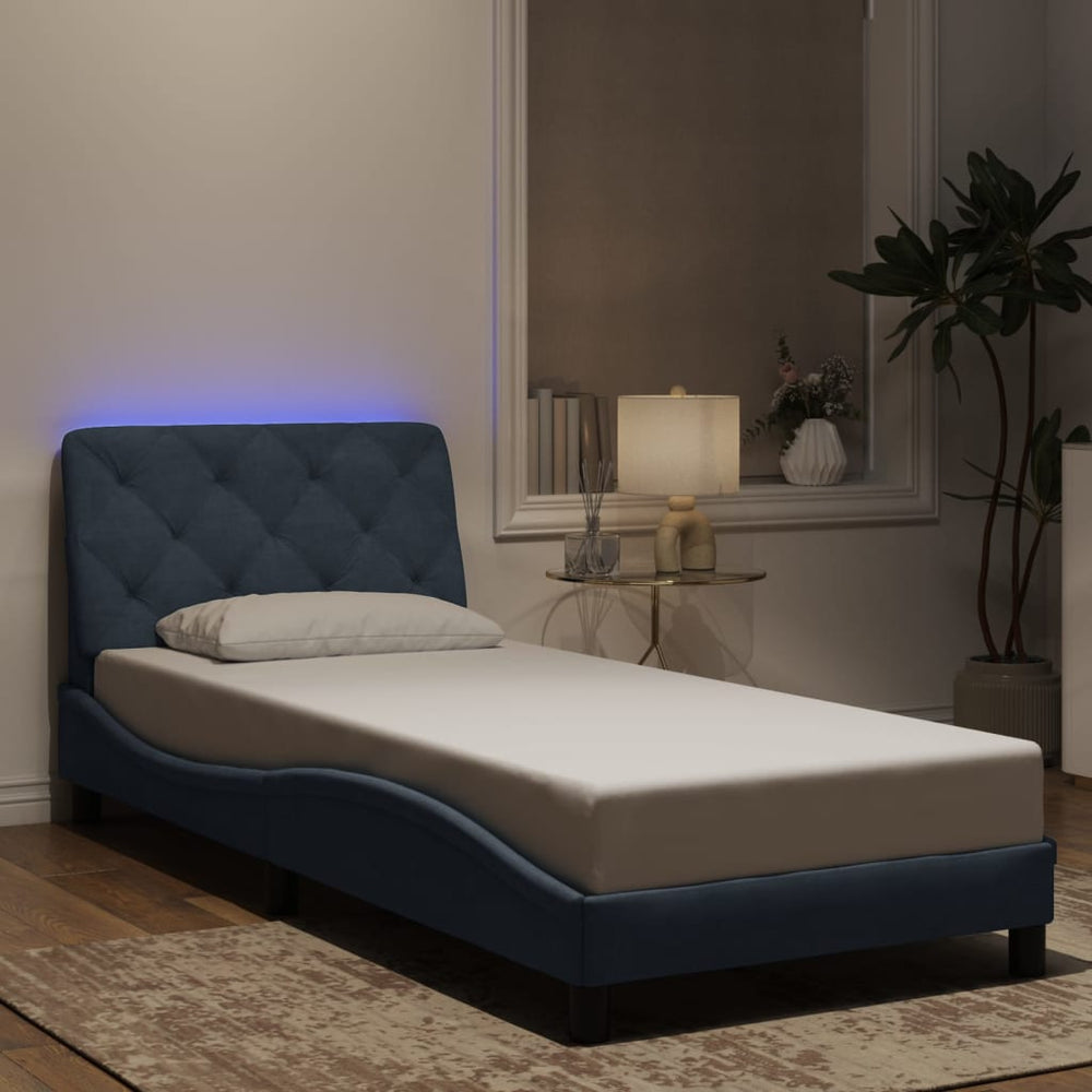 vidaXL LED Bed Frame without Mattress Dark Grey 80x200 cm Velvet
