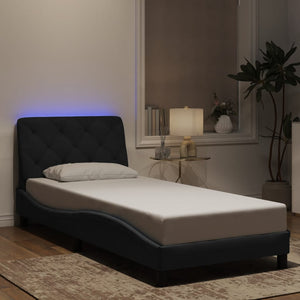 vidaXL LED Bed Frame without Mattress Black 80x200 cm Velvet