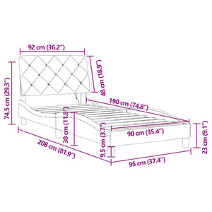 vidaXL LED Bed Frame without Mattress Pink 80x200 cm Velvet