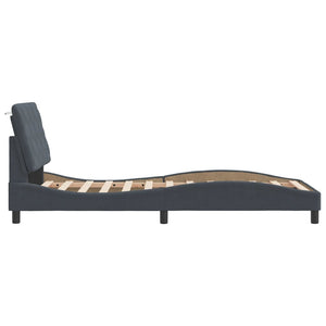 vidaXL LED Bed Frame with Mattress Dark Gray 90x190 cm Velvet
