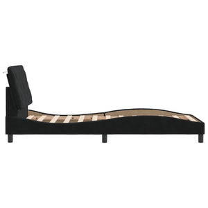vidaXL LED Bed Frame without Mattress Black 90x190 cm Velvet