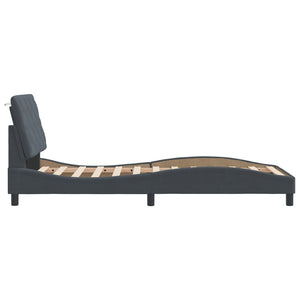 vidaXL LED Bed Frame without Mattress Dark Grey 90x200 cm Velvet