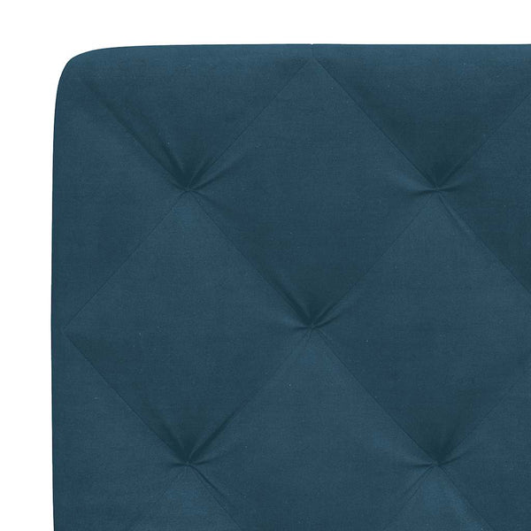 vidaXL LED Bed Frame without Mattress Blue 90x200 cm Velvet
