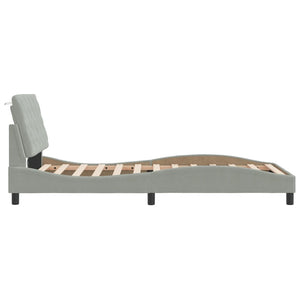vidaXL LED Bed Frame without Mattress Light Gray 100x200 cm Velvet