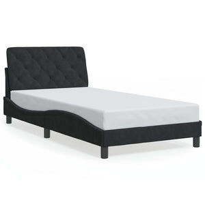 vidaXL LED Bed Frame without Mattress Black 100x200 cm Velvet