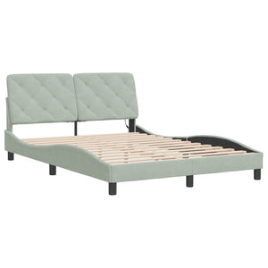vidaXL LED Bed Frame without Mattress Light Gray 120x200 cm Velvet