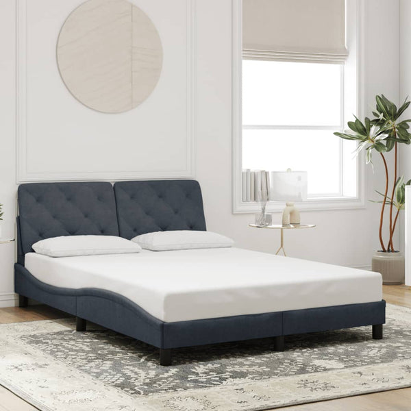vidaXL LED Bed Frame without Mattress Dark Grey 120x200 cm Velvet