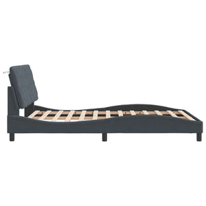 vidaXL LED Bed Frame without Mattress Dark Grey 120x200 cm Velvet