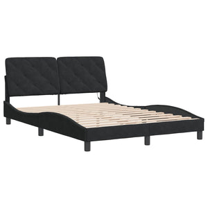 vidaXL LED Bed Frame without Mattress Black 120x200 cm Velvet