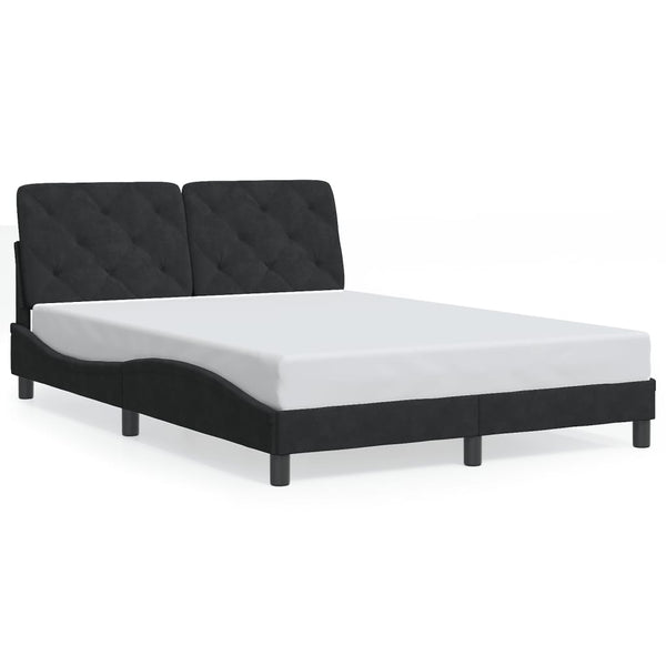 vidaXL LED Bed Frame without Mattress Black 120x200 cm Velvet