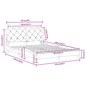 vidaXL LED Bed Frame without Mattress Pink 120x200 cm Velvet