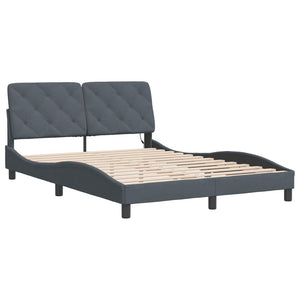 vidaXL LED Bed Frame without Mattress Dark Grey 140x190 cm Velvet