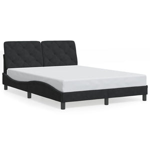vidaXL LED Bed Frame without Mattress Black 140x190 cm Velvet