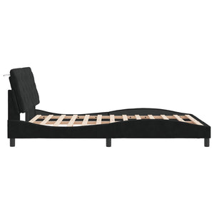 vidaXL LED Bed Frame without Mattress Black 140x190 cm Velvet