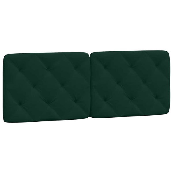 vidaXL LED Bed Frame without Mattress Dark Green 140x190 cm Velvet