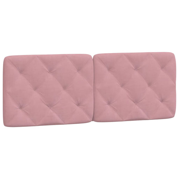 vidaXL LED Bed Frame without Mattress Pink 140x190 cm Velvet