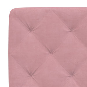 vidaXL LED Bed Frame without Mattress Pink 140x190 cm Velvet