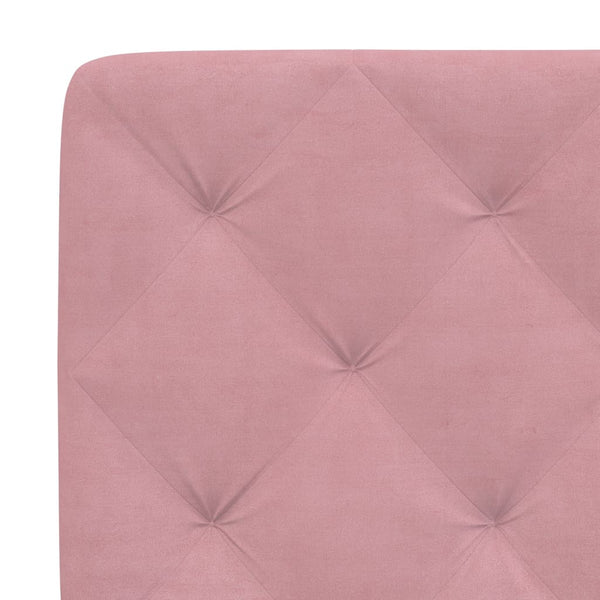 vidaXL LED Bed Frame without Mattress Pink 140x190 cm Velvet