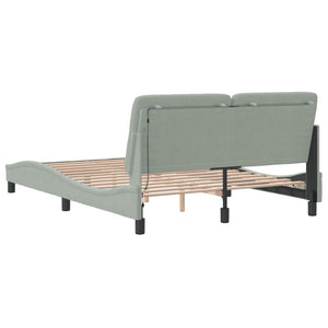 vidaXL LED Bed Frame without Mattress Light Grey 140x200 cm Velvet