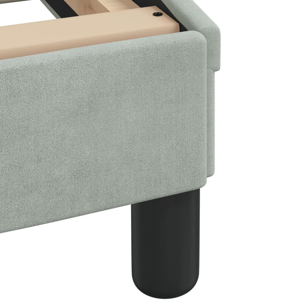 vidaXL LED Bed Frame without Mattress Light Grey 140x200 cm Velvet