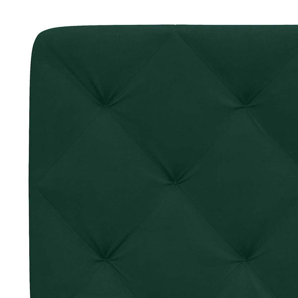 vidaXL LED Bed Frame without Mattress Dark Green 140x200 cm Velvet