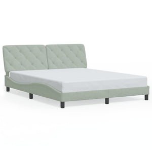 vidaXL LED Bed Frame without Mattress Light Gray 160x200 cm Velvet