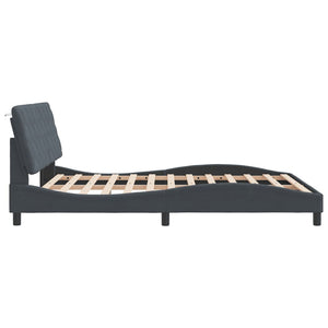 vidaXL LED Bed Frame without Mattress Dark Grey 160x200 cm Velvet