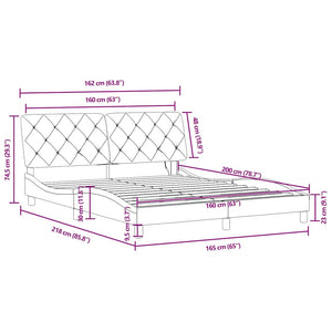 vidaXL LED Bed Frame without Mattress Dark Green 160x200 cm Velvet