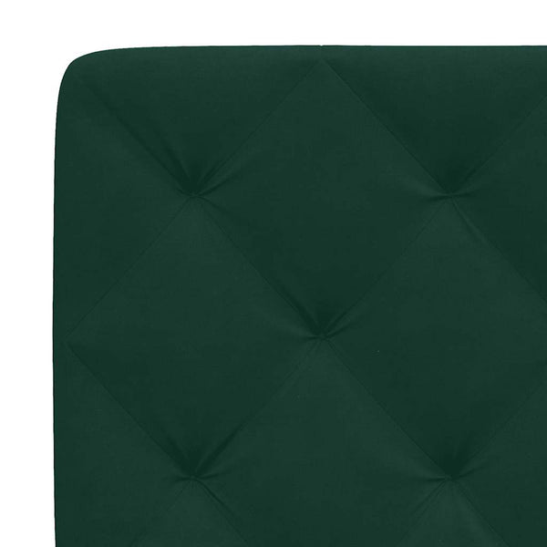 vidaXL LED Bed Frame without Mattress Dark Green 160x200 cm Velvet