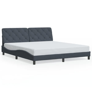 vidaXL LED Bed Frame without Mattress Dark Grey 180x200 cm Velvet