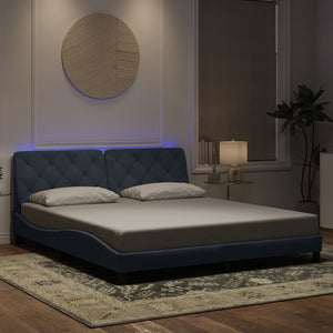 vidaXL LED Bed Frame without Mattress Dark Grey 180x200 cm Velvet