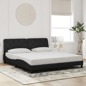 vidaXL LED Bed Frame without Mattress Black 180x200 cm Velvet