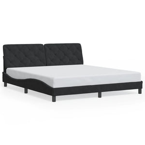 vidaXL LED Bed Frame without Mattress Black 180x200 cm Velvet