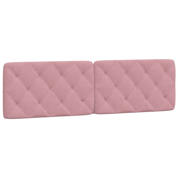 vidaXL LED Bed Frame without Mattress Pink 180x200 cm Velvet