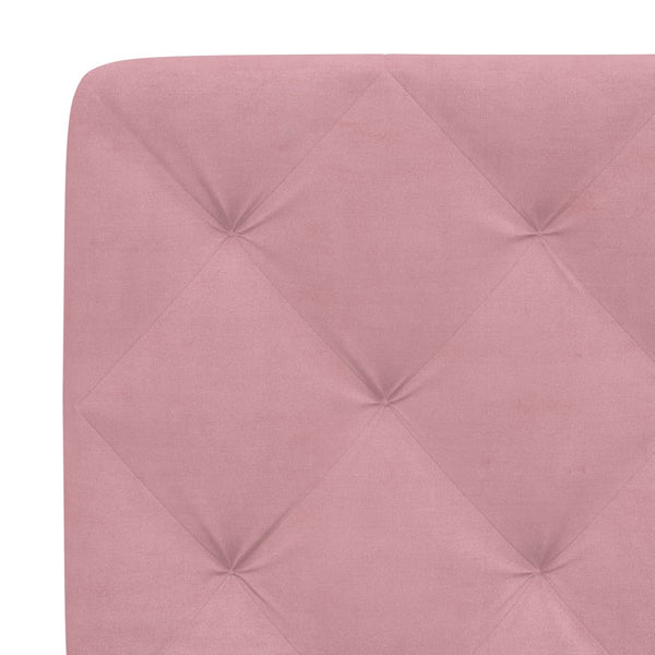 vidaXL LED Bed Frame without Mattress Pink 180x200 cm Velvet