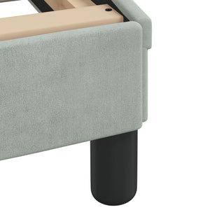 vidaXL LED Bed Frame without Mattress Light Grey 200x200 cm Velvet