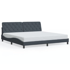 vidaXL LED Bed Frame without Mattress Dark Grey 200x200 cm Velvet