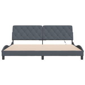 vidaXL LED Bed Frame without Mattress Dark Grey 200x200 cm Velvet