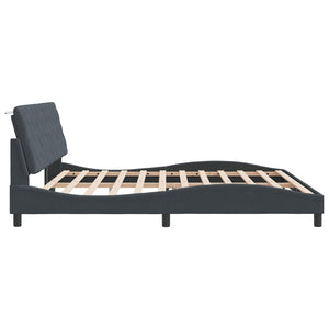 vidaXL LED Bed Frame without Mattress Dark Grey 200x200 cm Velvet
